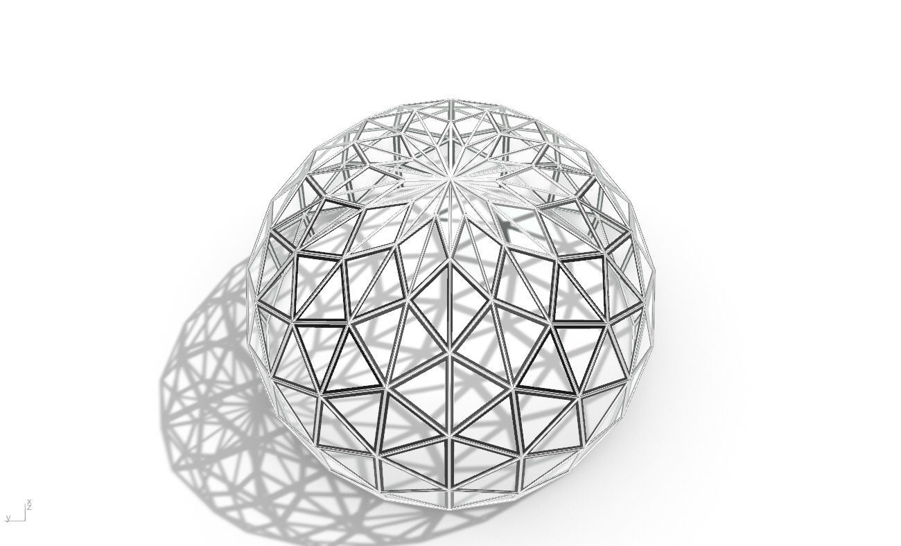 Triangulated 3D dome geodesic dome like structure v2 3D model_29