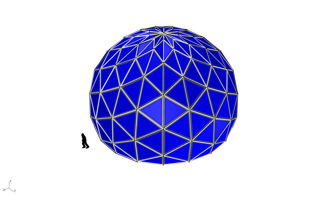 Triangulated 3D dome geodesic dome like structure v2 3D model_42