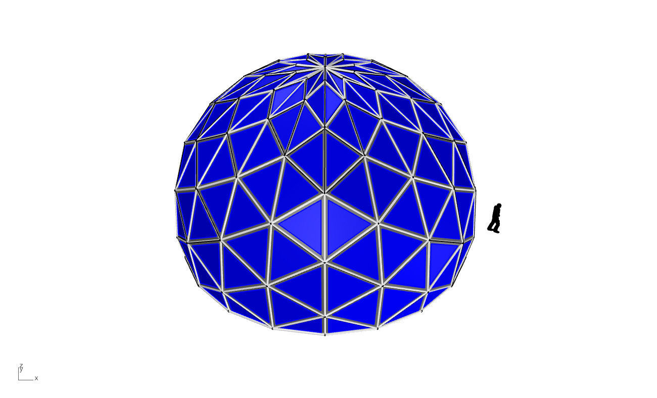 Triangulated 3D dome geodesic dome like structure v2 3D model_54