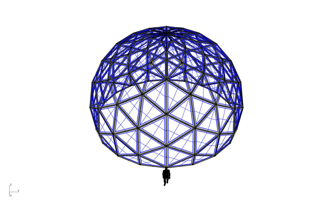 Triangulated 3D dome geodesic dome like structure v2 3D model_79