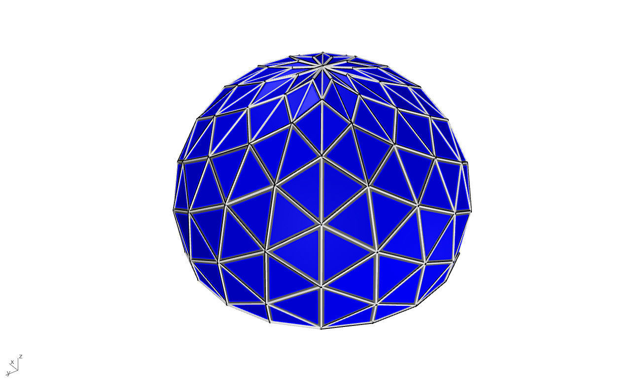 Triangulated 3D dome geodesic dome like structure v2 3D model_47