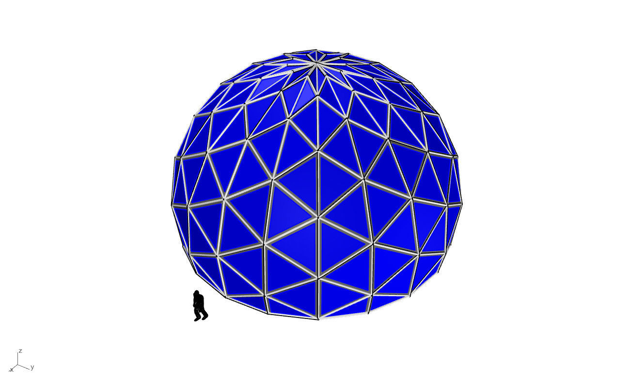Triangulated 3D dome geodesic dome like structure v2 3D model_41