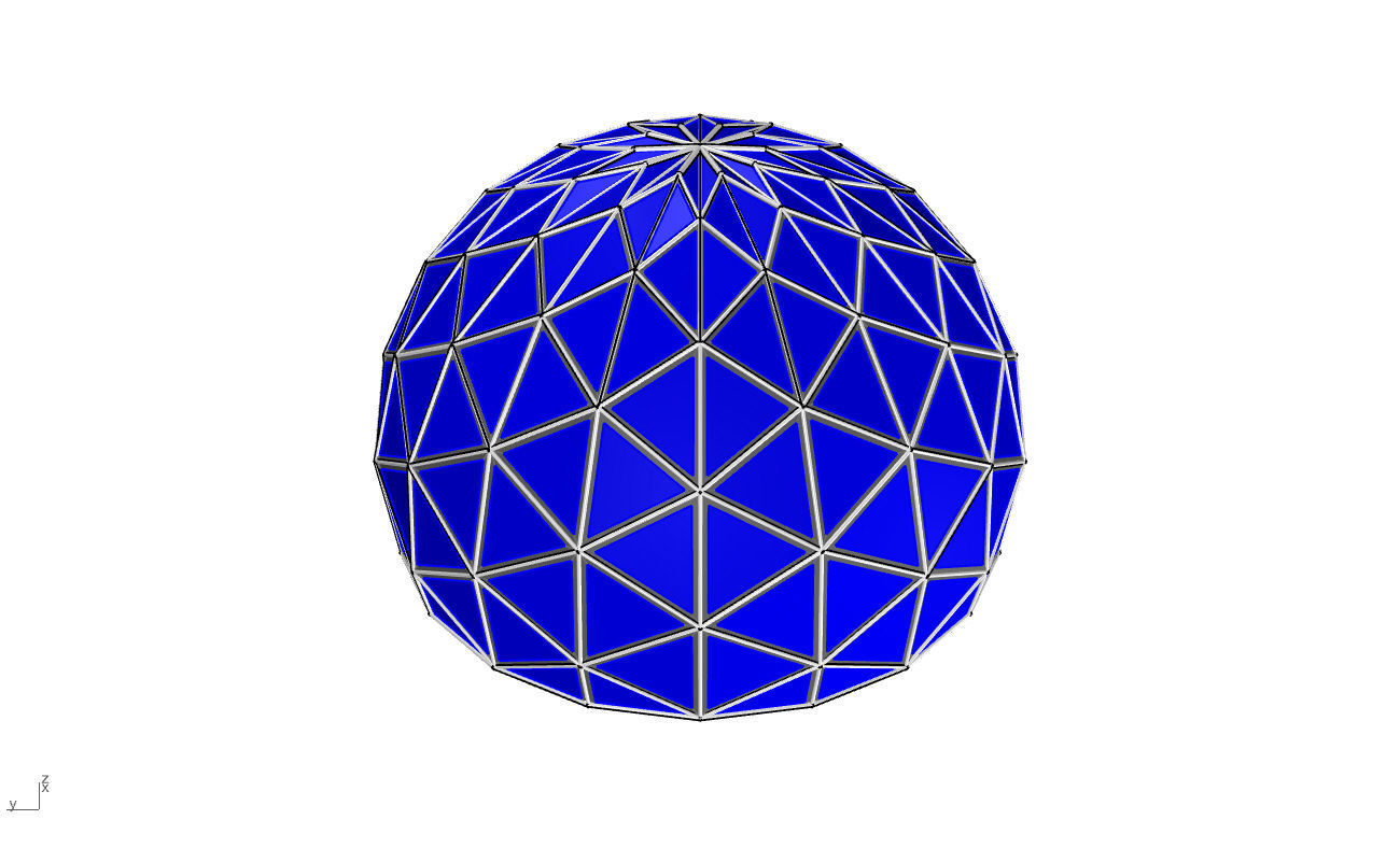 Triangulated 3D dome geodesic dome like structure v2 3D model_49
