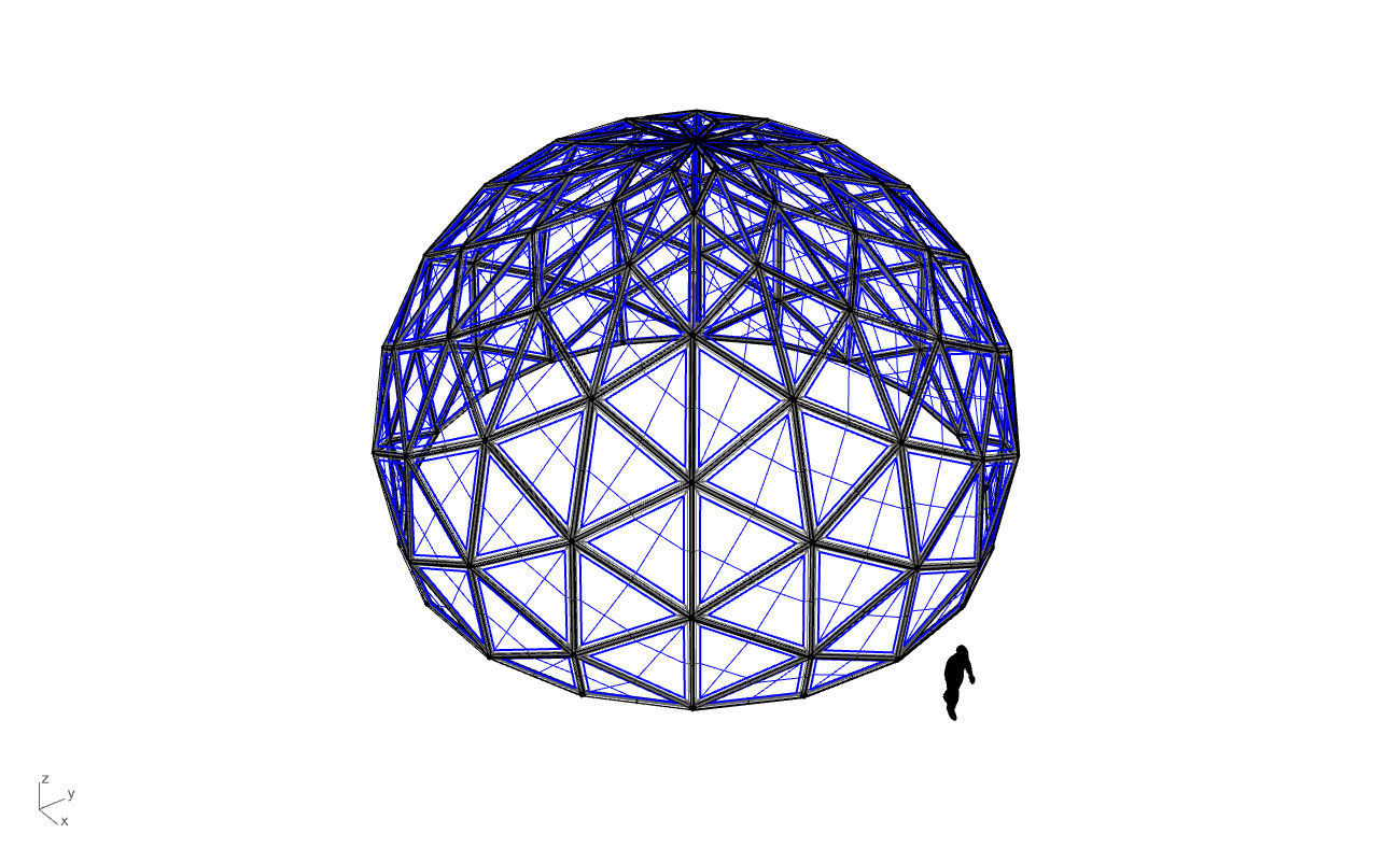 Triangulated 3D dome geodesic dome like structure v2 3D model_77