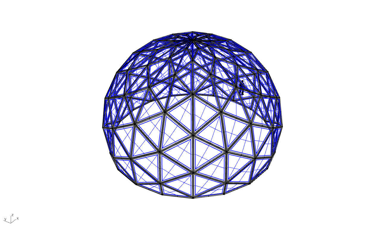 Triangulated 3D dome geodesic dome like structure v2 3D model_71
