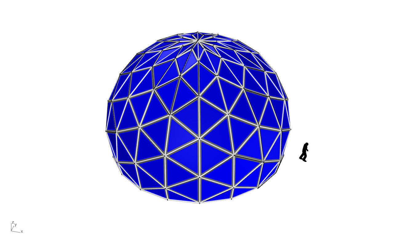 Triangulated 3D dome geodesic dome like structure v2 3D model_55