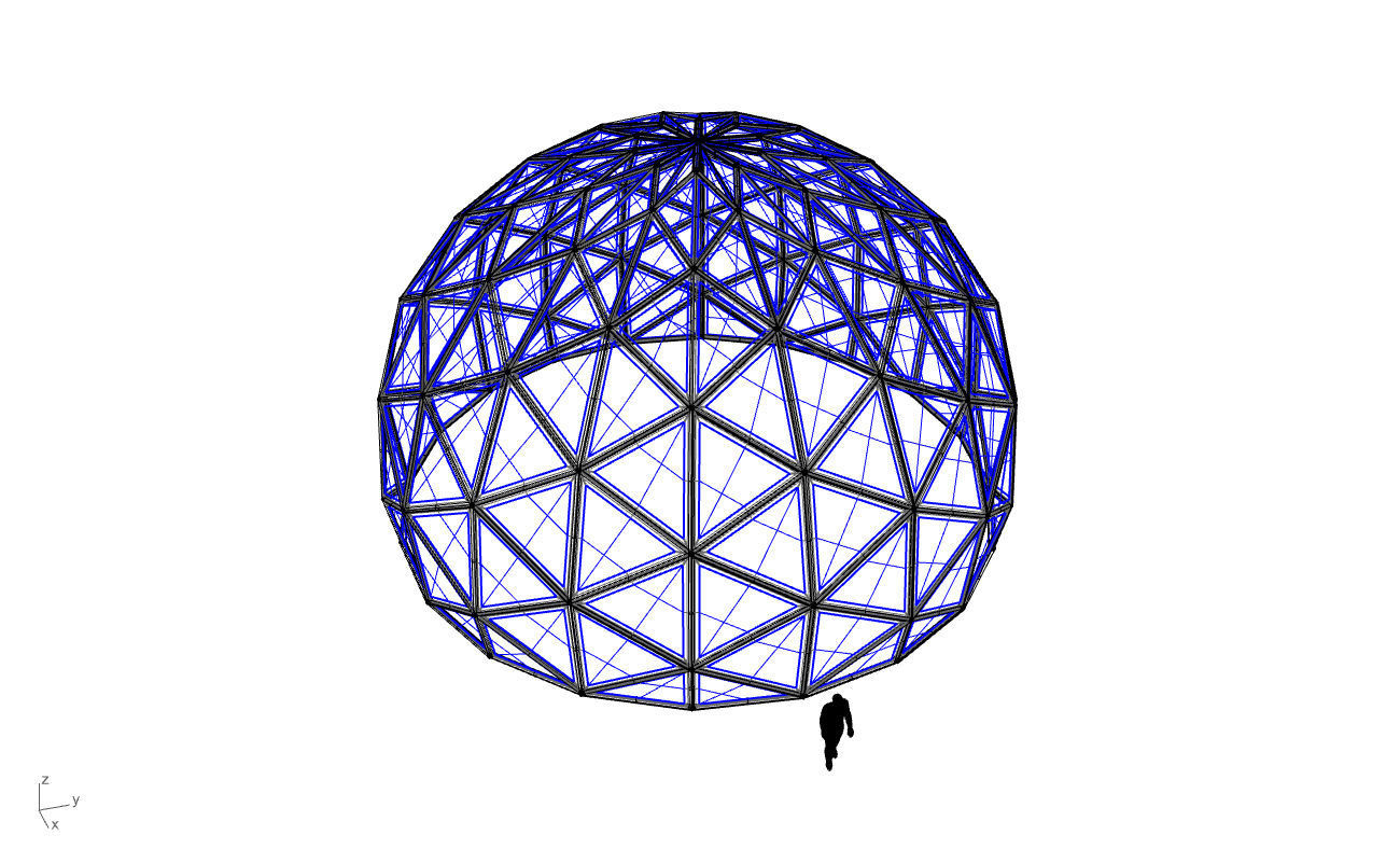 Triangulated 3D dome geodesic dome like structure v2 3D model_78