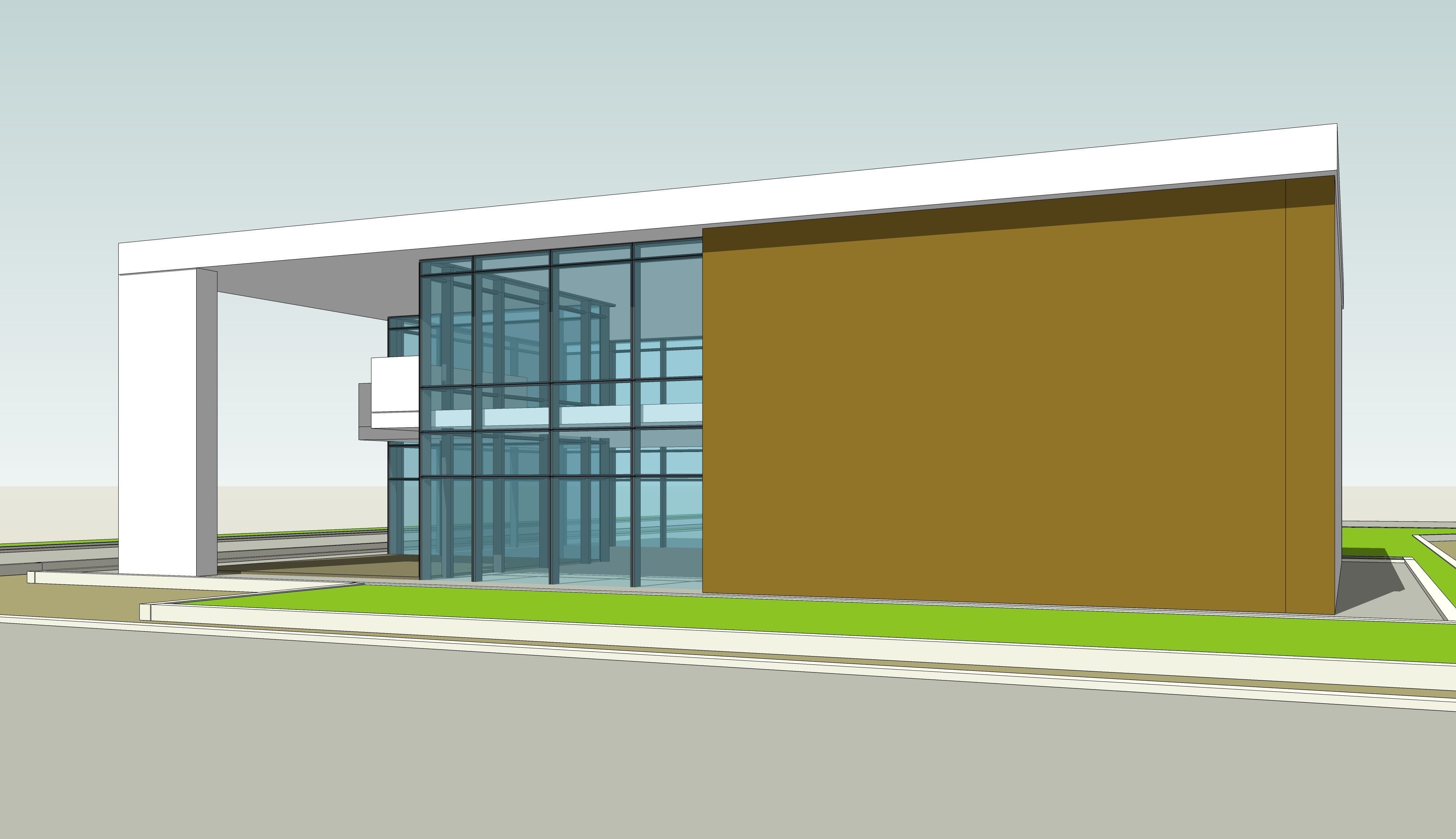 office building 2 storey 3D model_5
