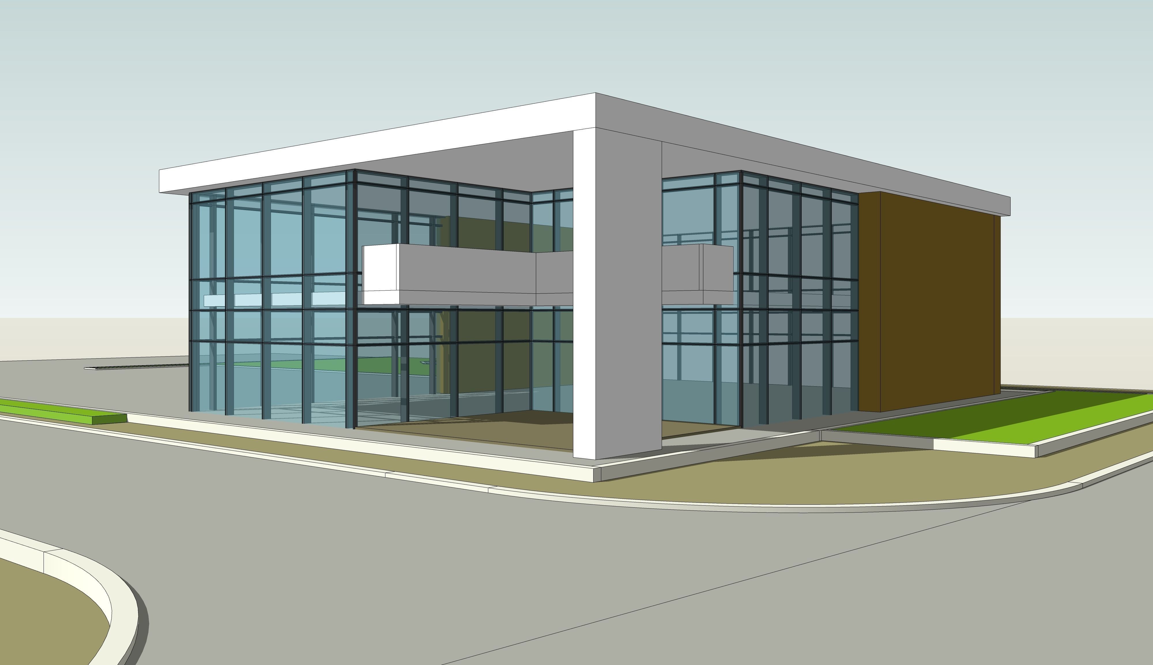office building 2 storey 3D model_17