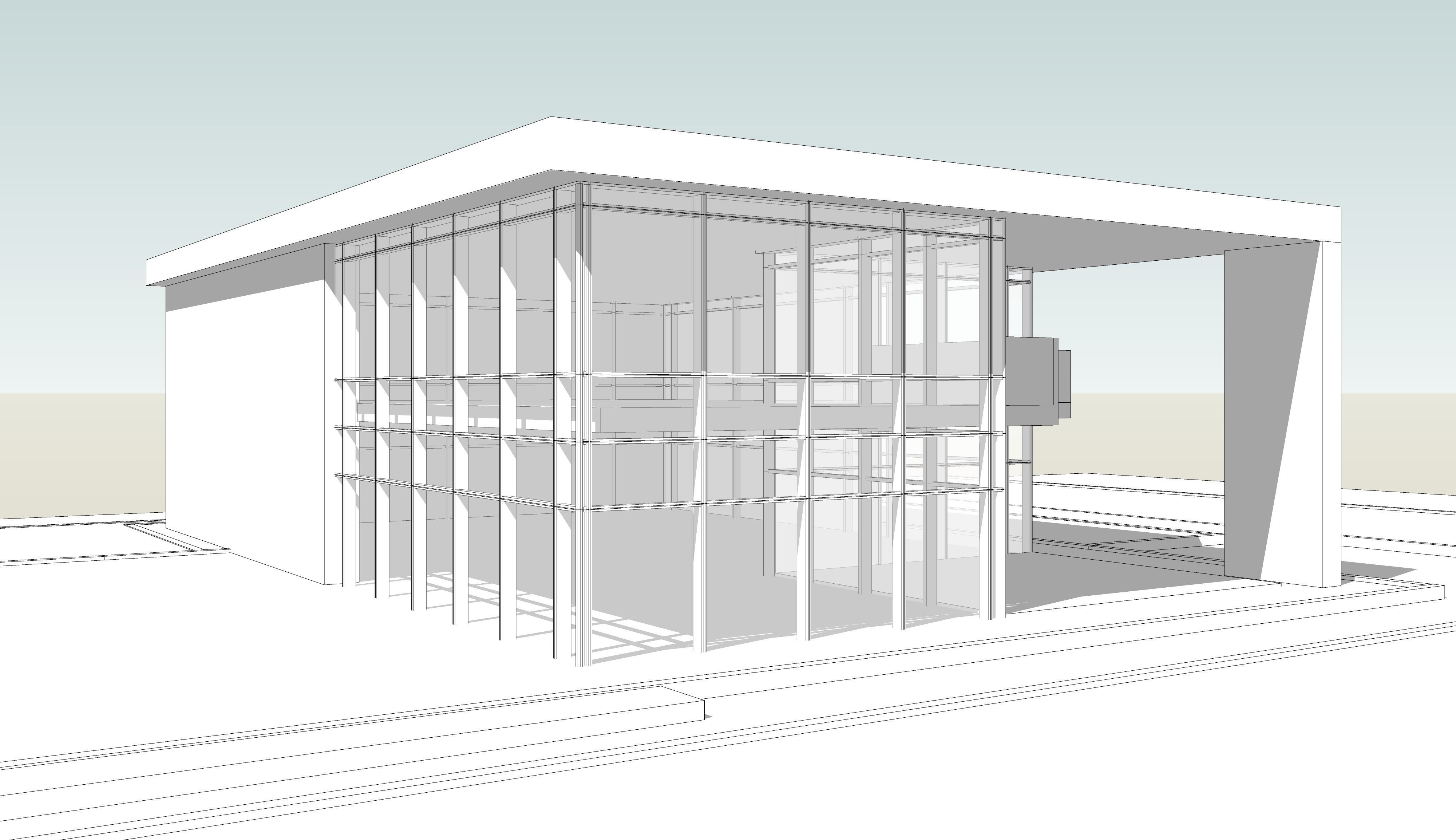 office building 2 storey 3D model_19