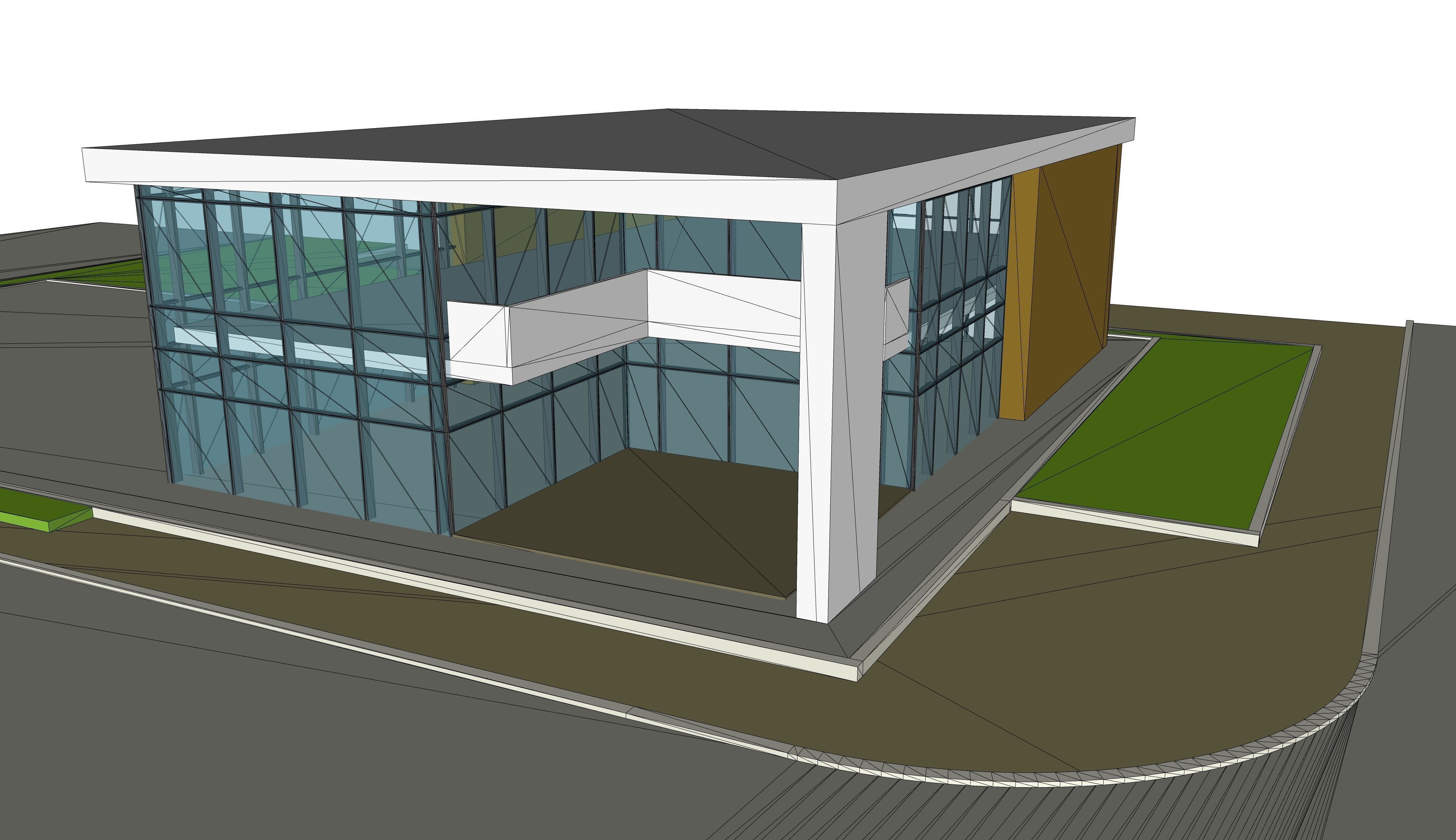 office building 2 storey 3D model_16