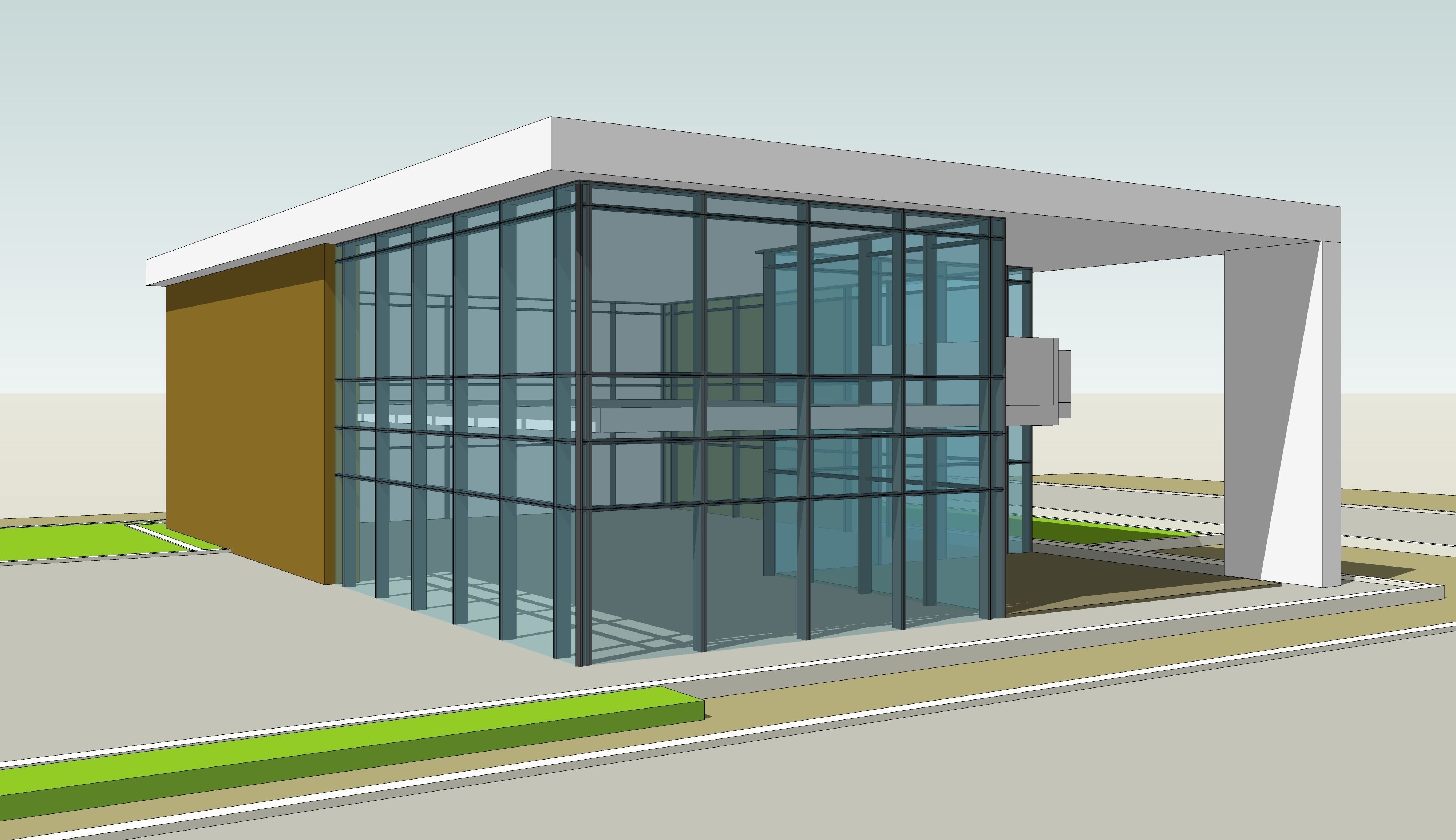 office building 2 storey 3D model_10