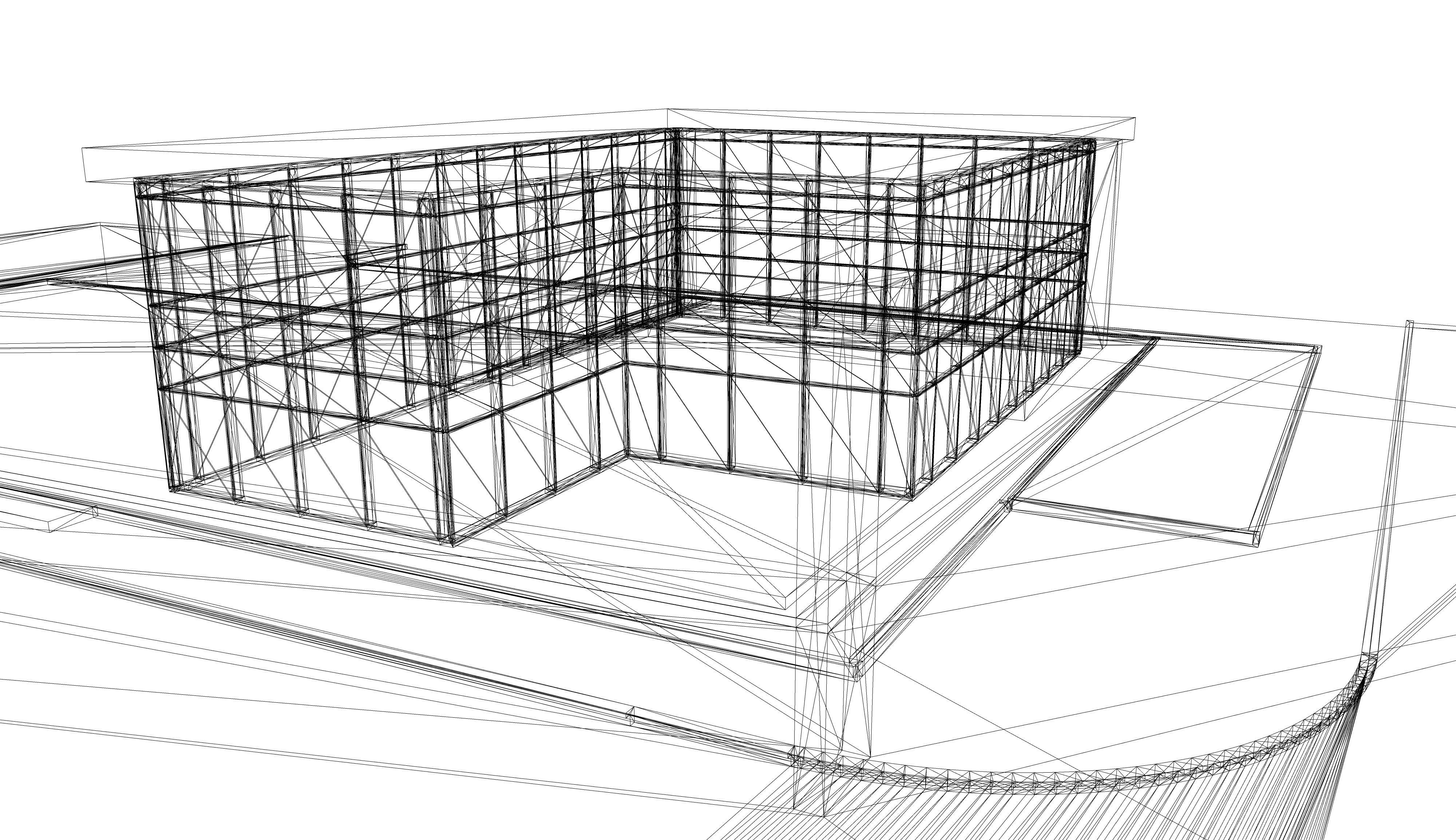 office building 2 storey 3D model_14