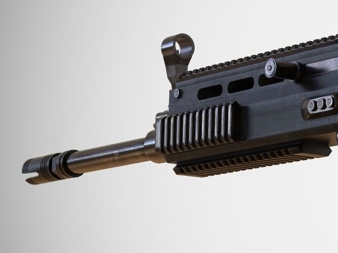 Barrel Attachments Pack - Flash - Muzzle - Suppressor - PBR Low-poly 3D model_7