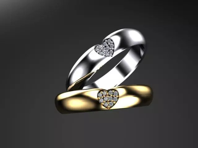 Heart wedding ring 3D print model