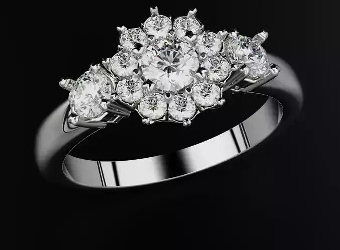 Stylish ring with diamonds for girls 547