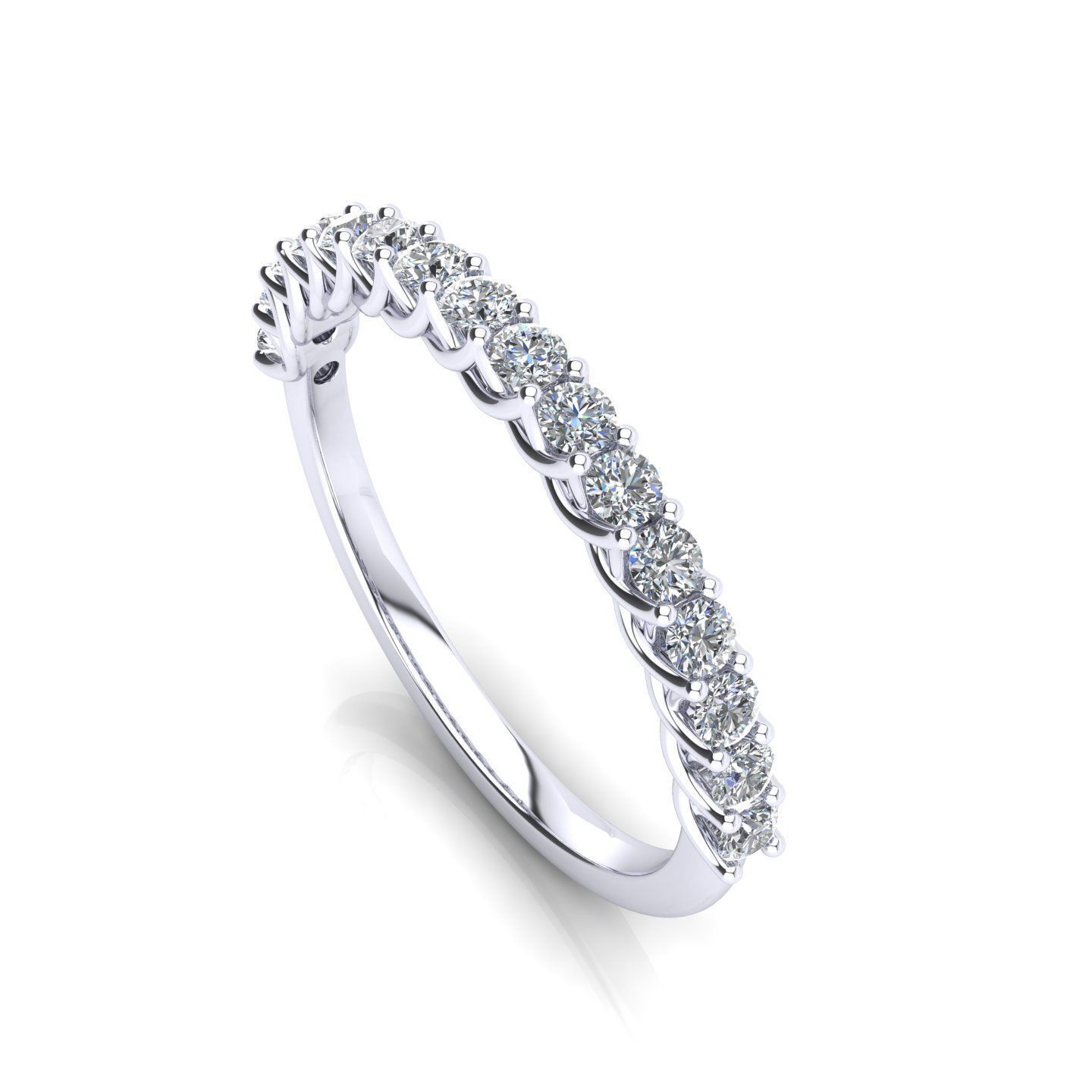 Multi stones ring 16 diamonds  jewel eternity riviera 3D print model_2