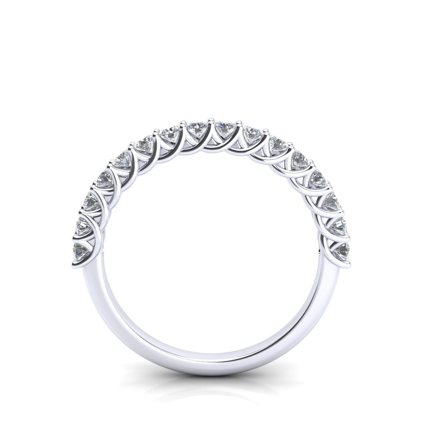 Multi stones ring 16 diamonds  jewel eternity riviera 3D print model_1