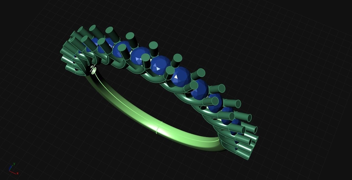 Multi stones ring 16 diamonds  jewel eternity riviera 3D print model_6