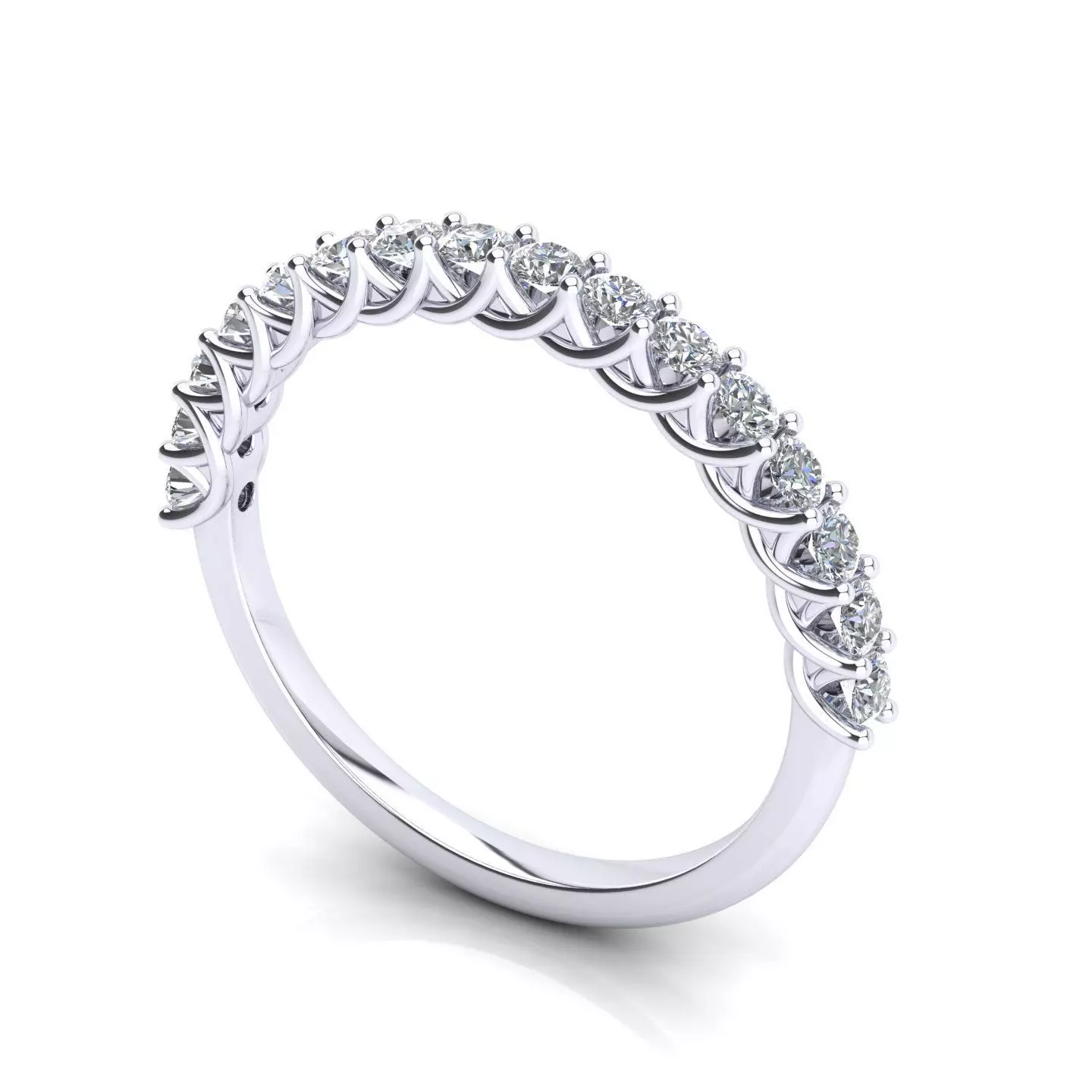 Multi stones ring 16 diamonds  jewel eternity riviera 3D print model_0