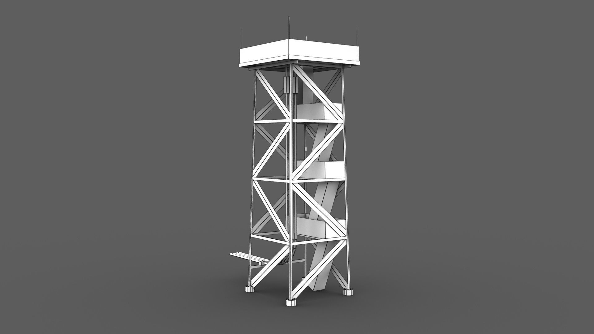 Guard Tower Low-poly 3D model_6