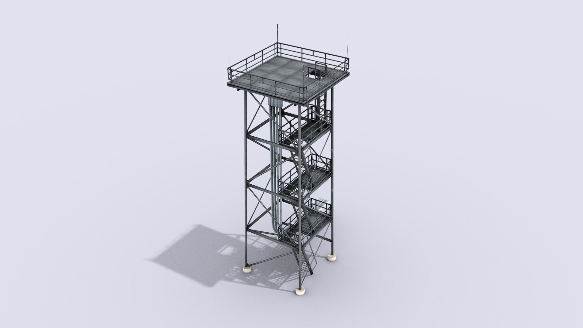 Guard Tower Low-poly 3D model_1