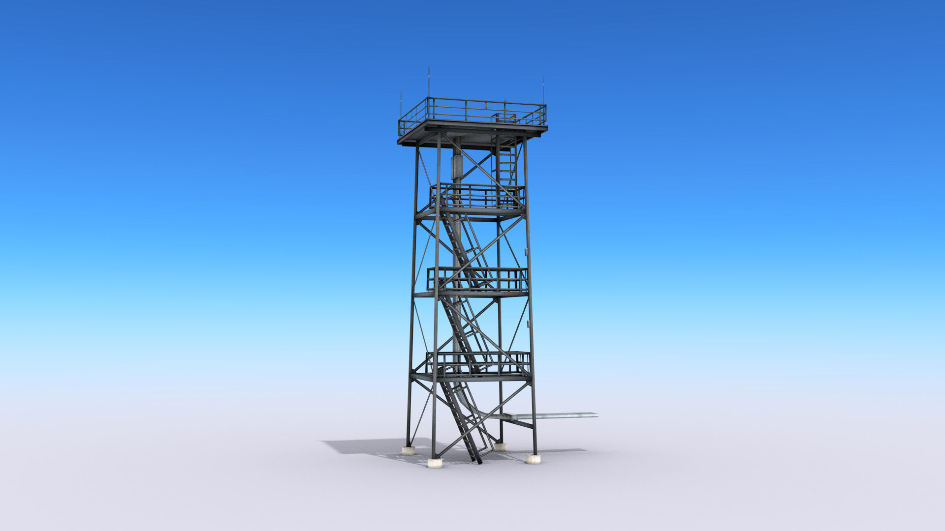 Guard Tower Low-poly 3D model_2