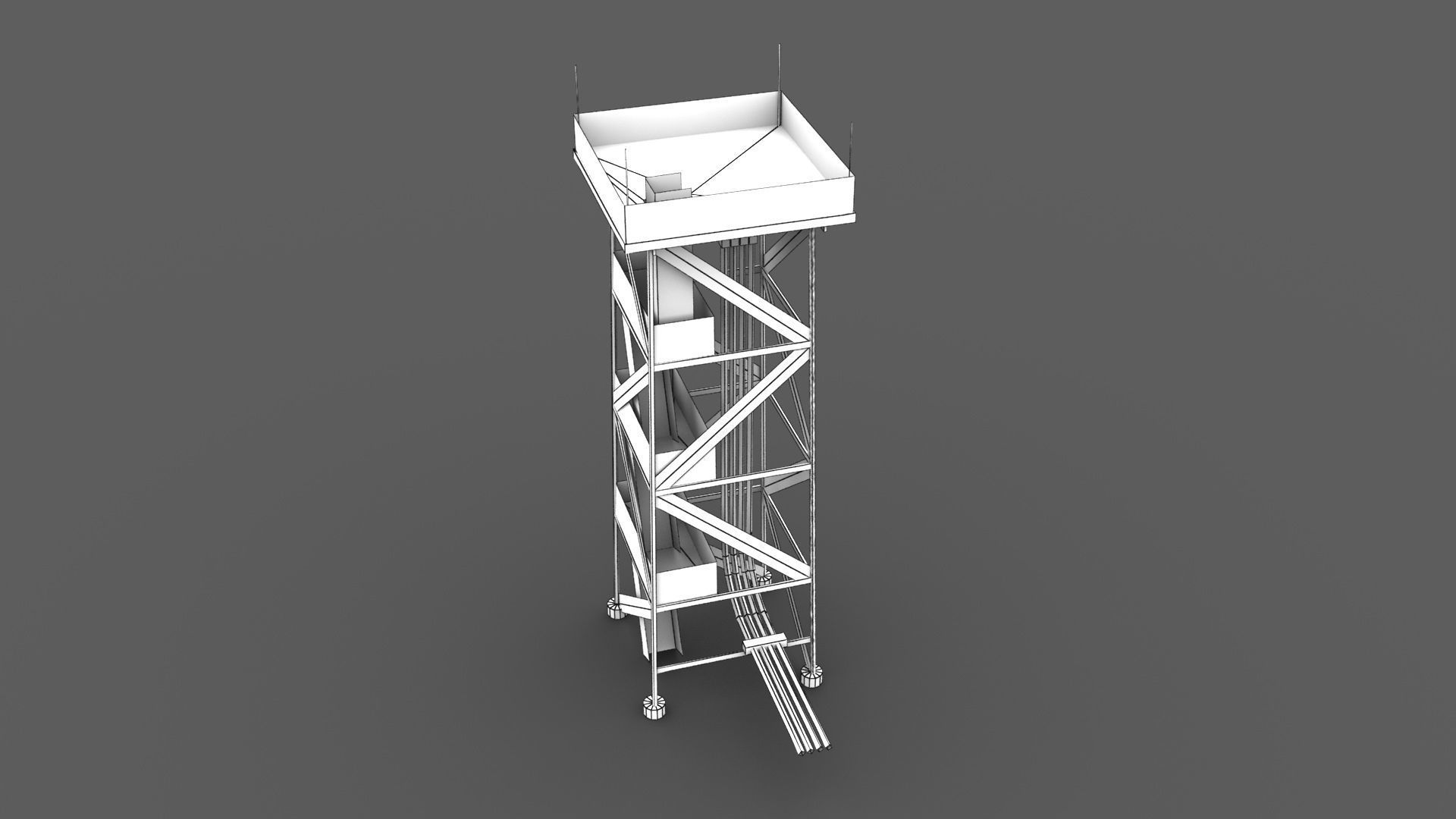 Guard Tower Low-poly 3D model_5