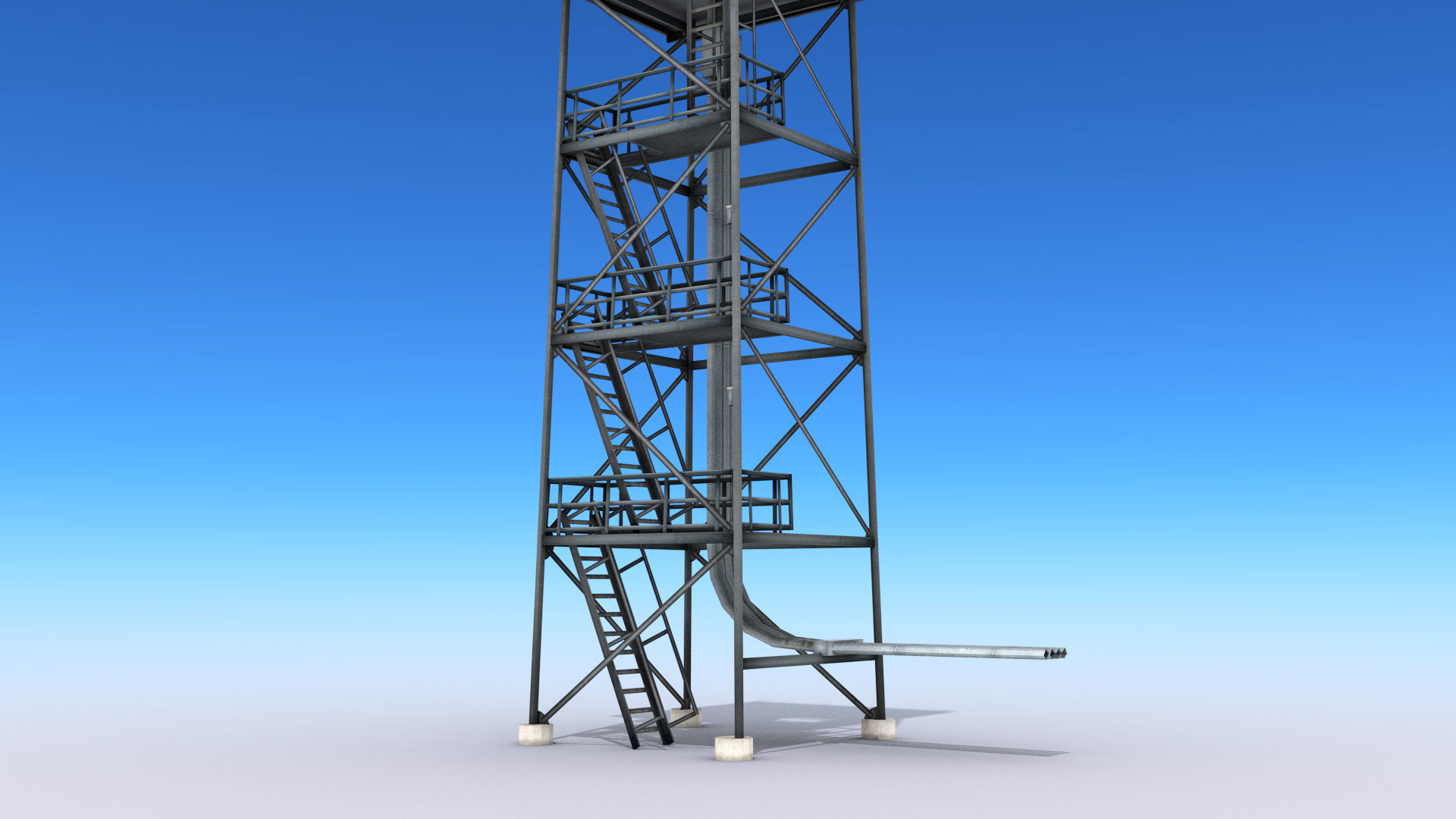 Guard Tower Low-poly 3D model_4