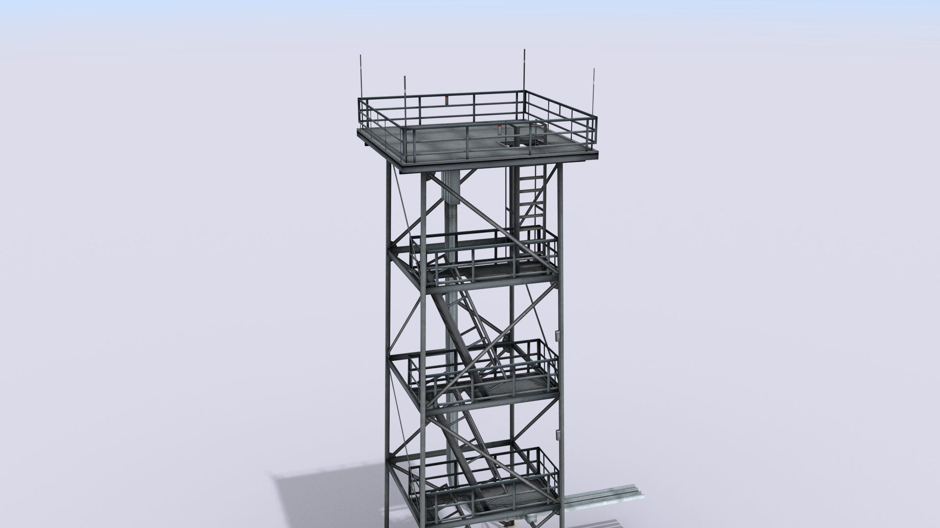 Guard Tower Low-poly 3D model_3