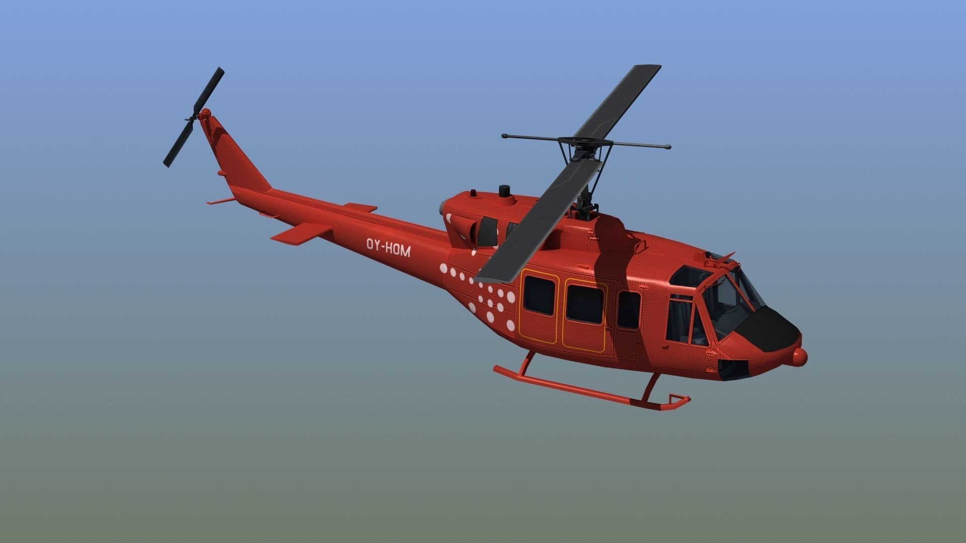 Bell 212 Rescue Helicopter 3D model_11