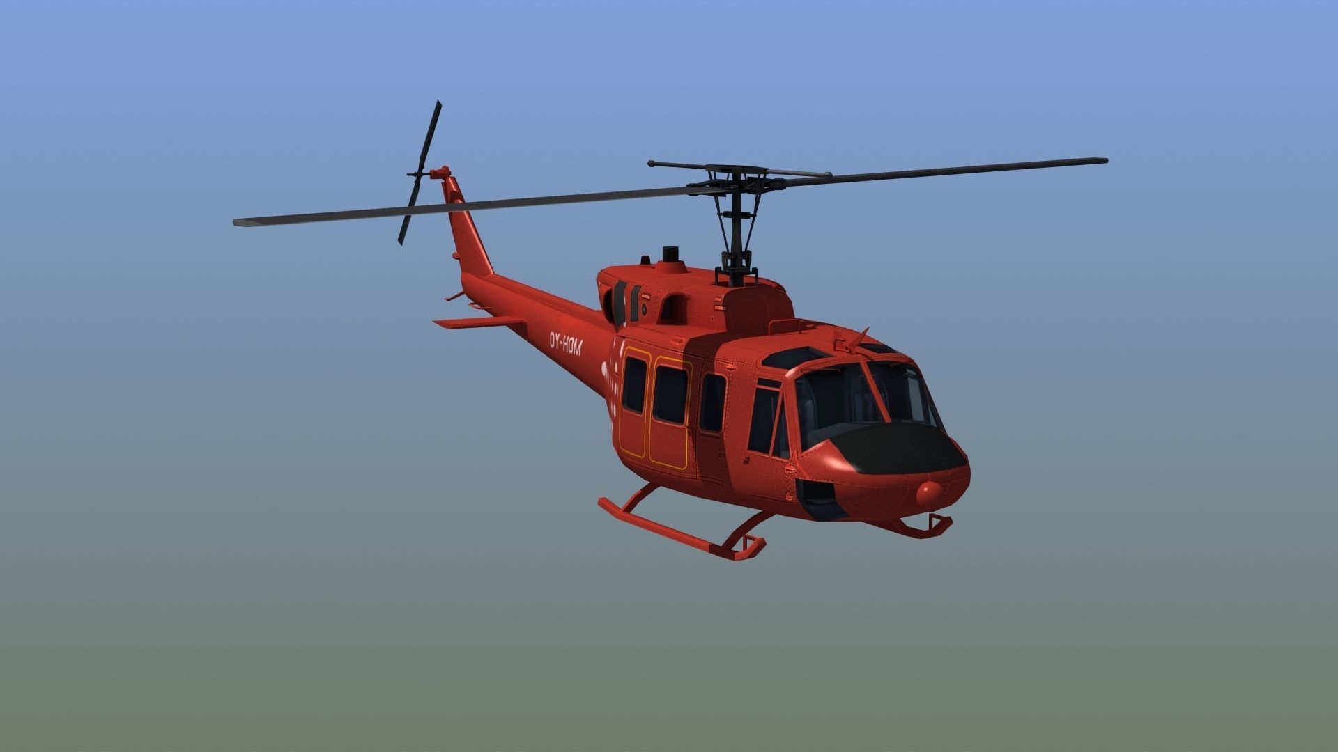 Bell 212 Rescue Helicopter 3D model_12
