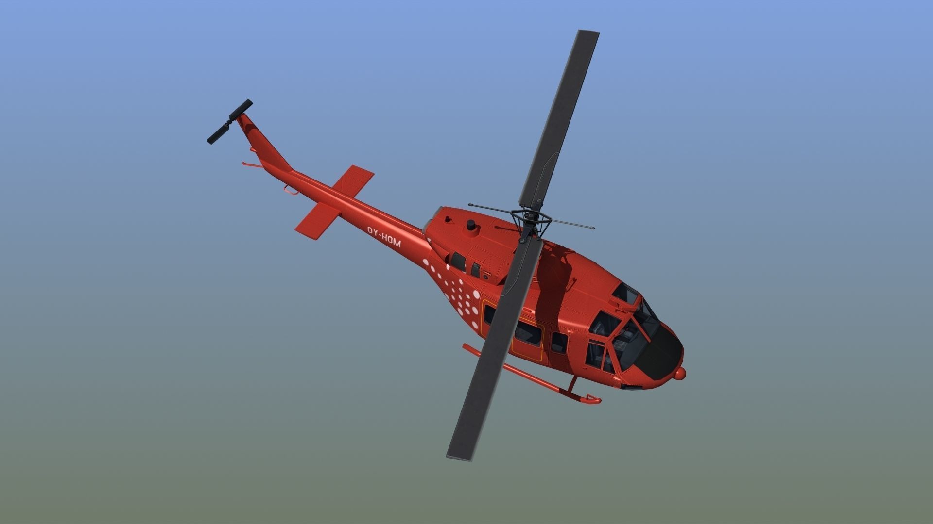 Bell 212 Rescue Helicopter 3D model_8