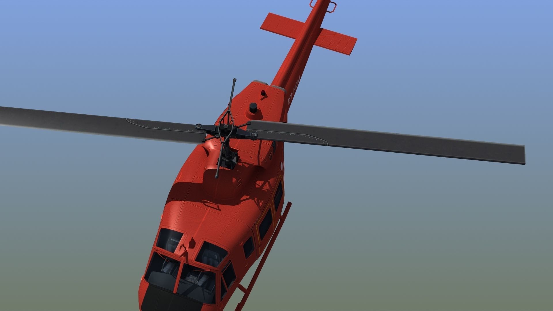 Bell 212 Rescue Helicopter 3D model_5
