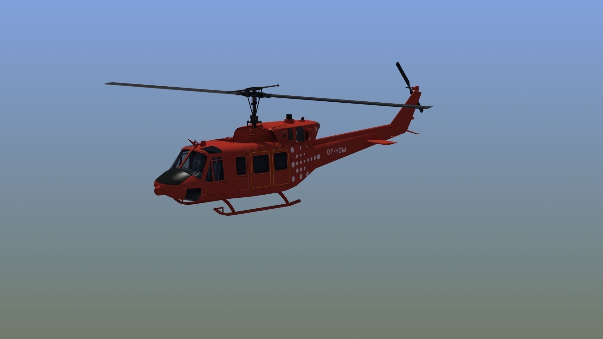 Bell 212 Rescue Helicopter 3D model_6