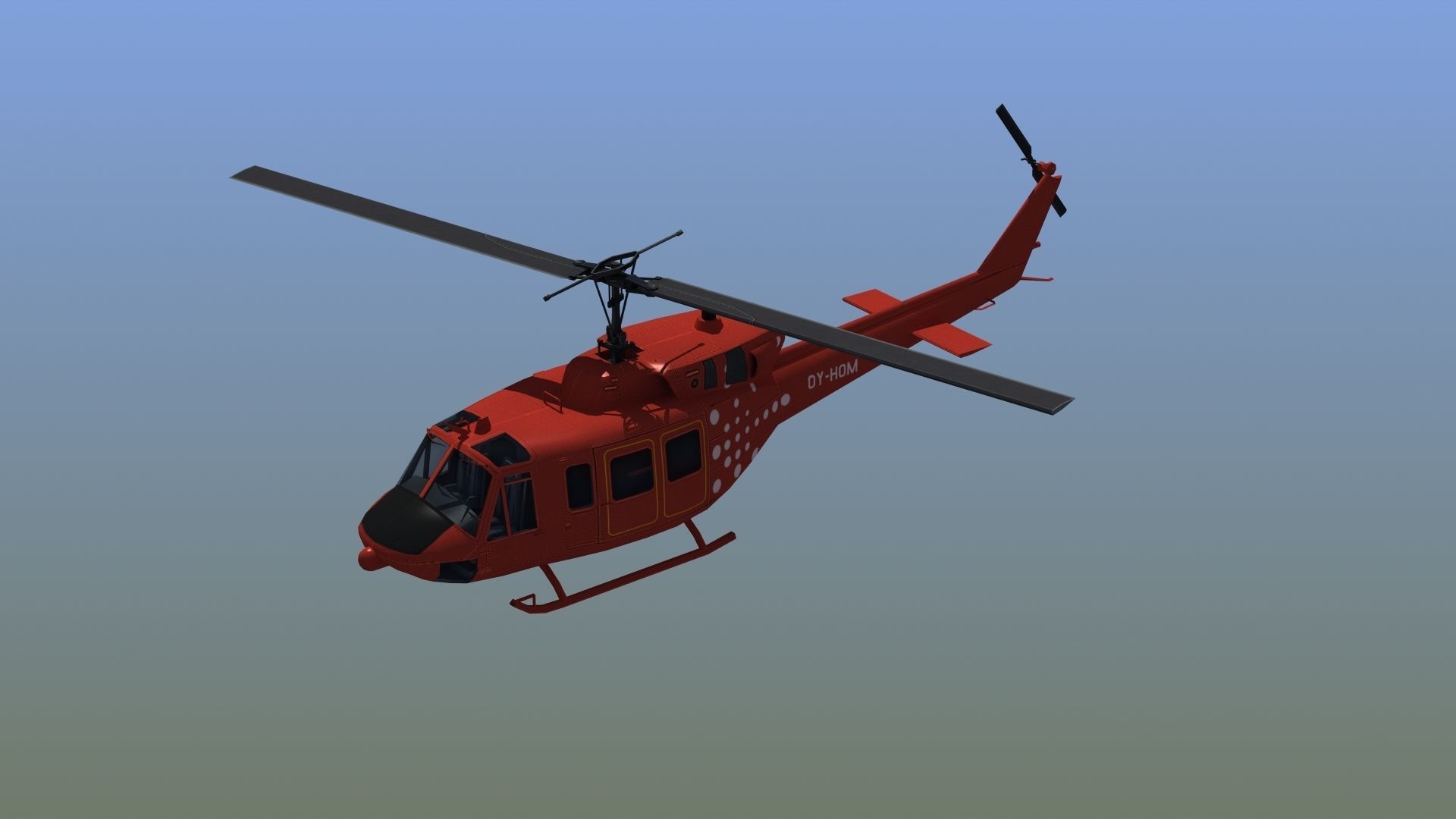 Bell 212 Rescue Helicopter 3D model_2