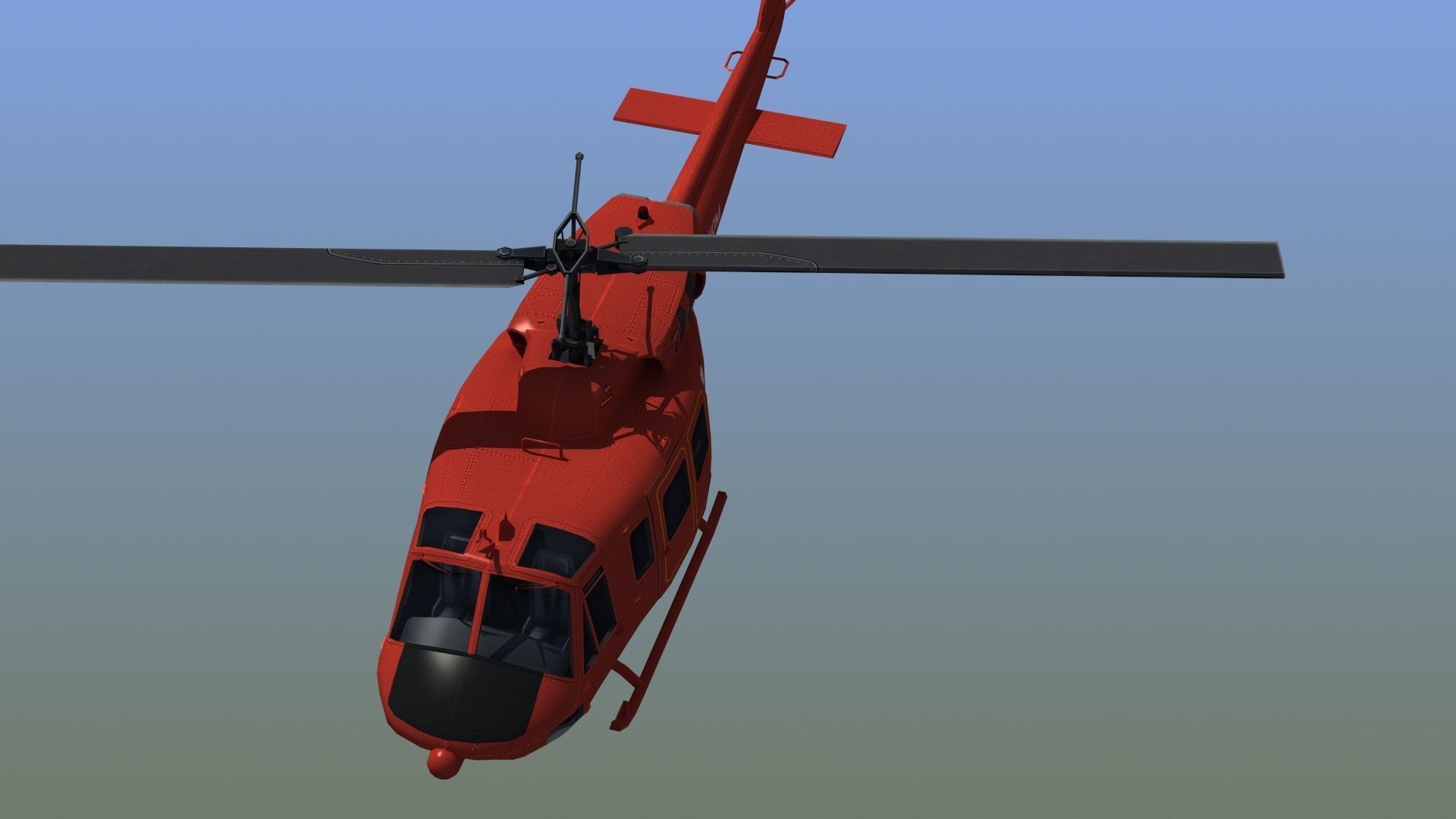 Bell 212 Rescue Helicopter 3D model_7