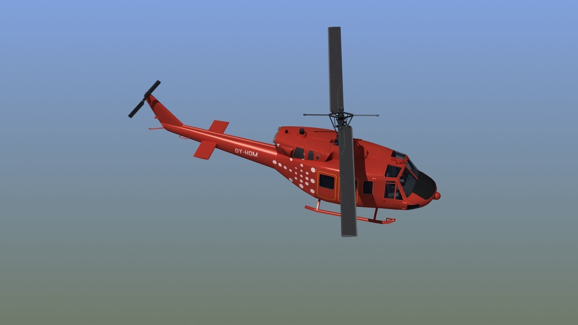 Bell 212 Rescue Helicopter 3D model_9