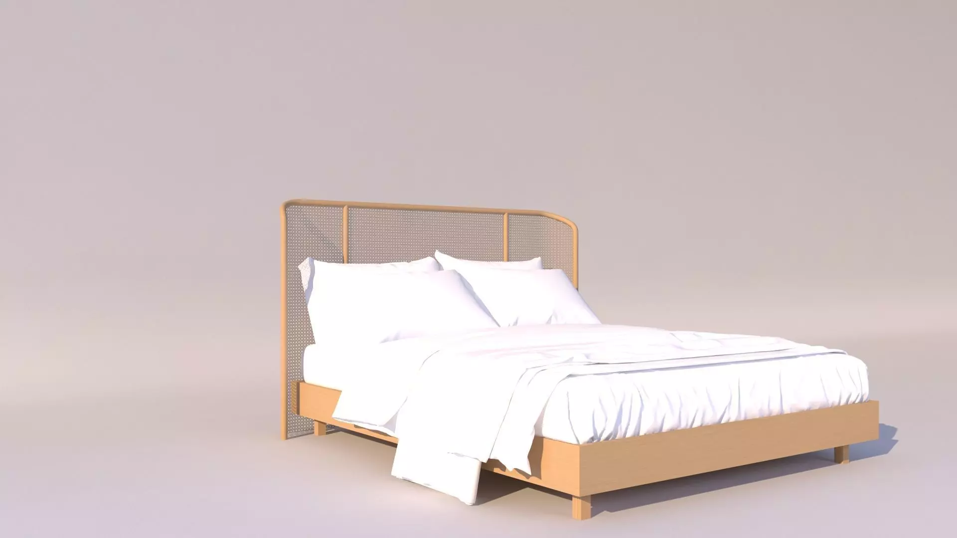 A mediterranean Bed Low-poly 3D model