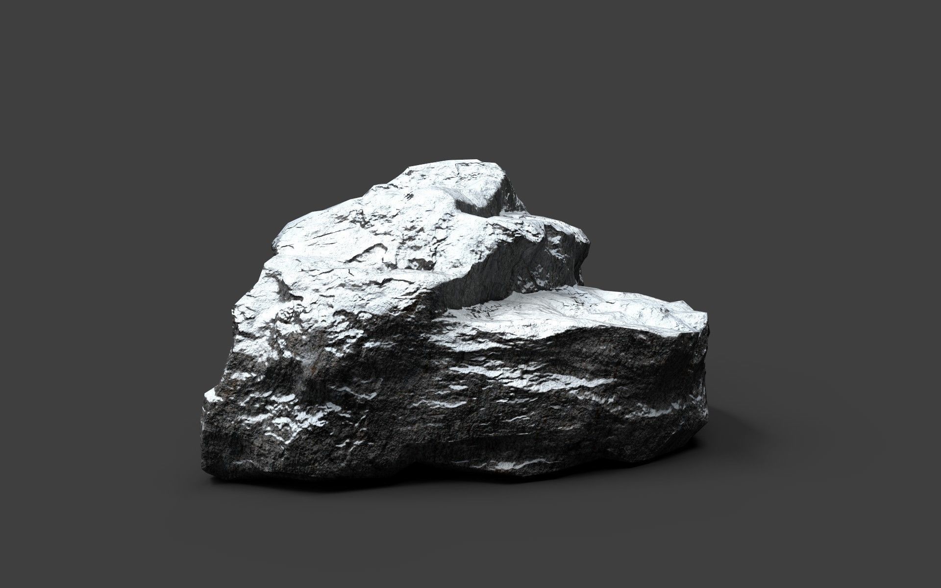 Snowy Rock 4-1 Low-poly 3D model_2