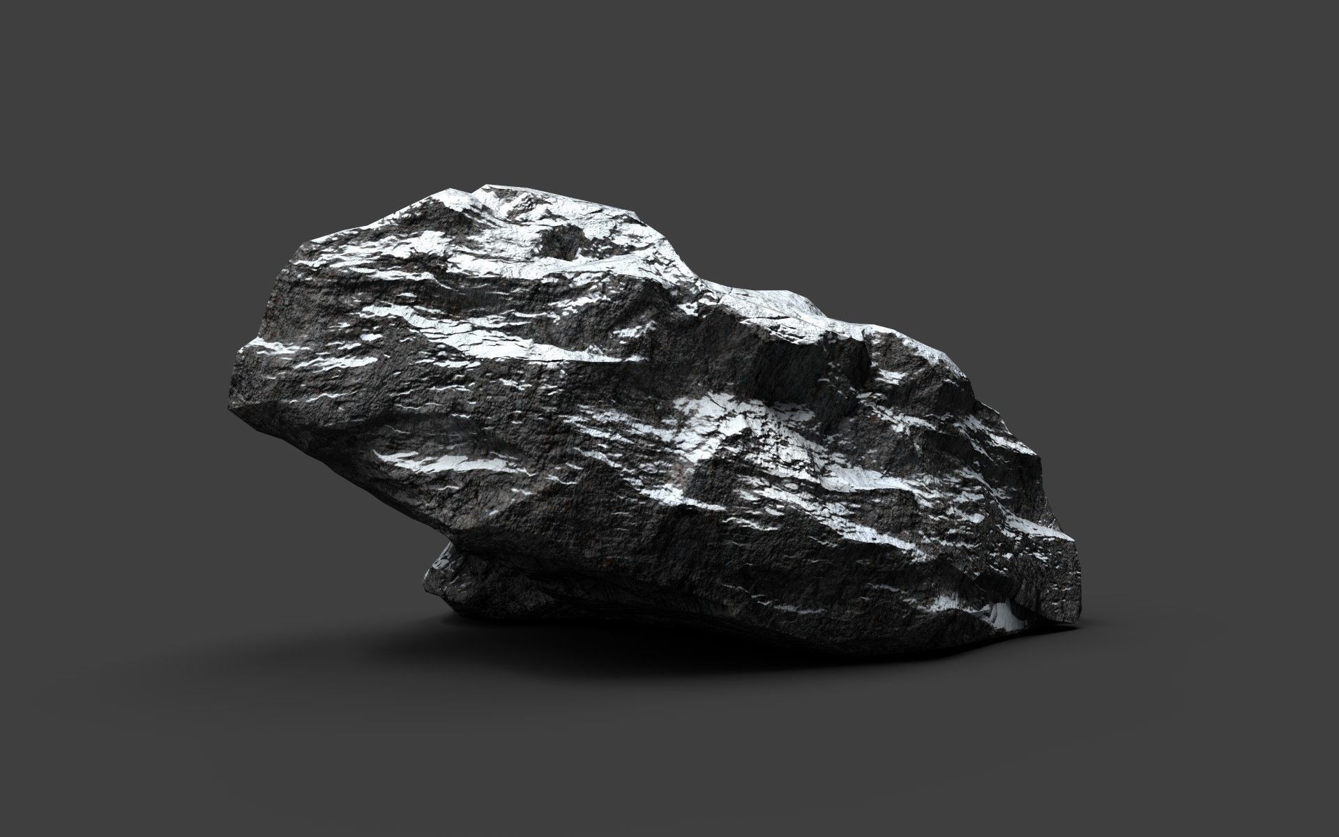 Snowy Rock 4-1 Low-poly 3D model_1