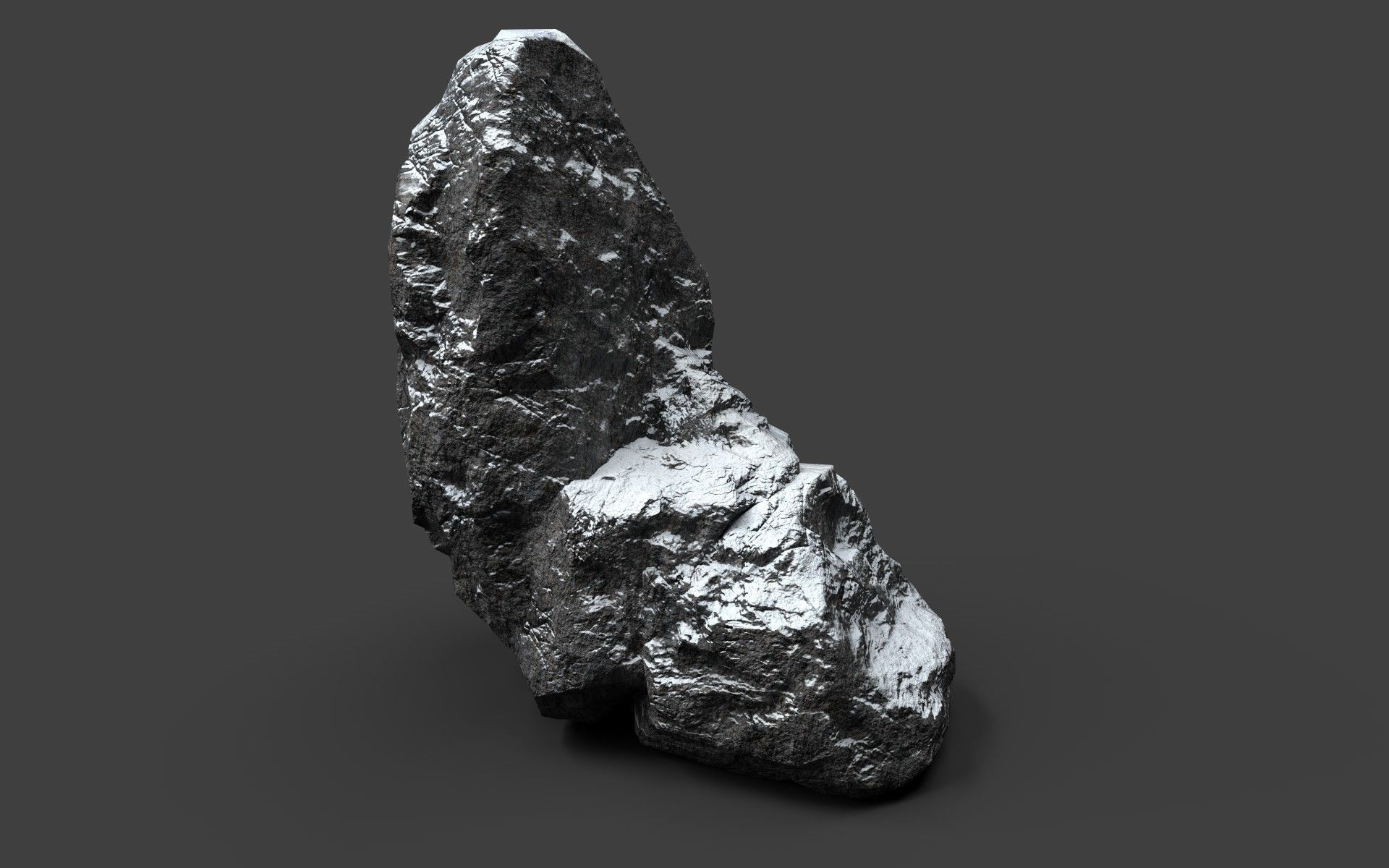Snowy Rock 4-2 Low-poly 3D model_2