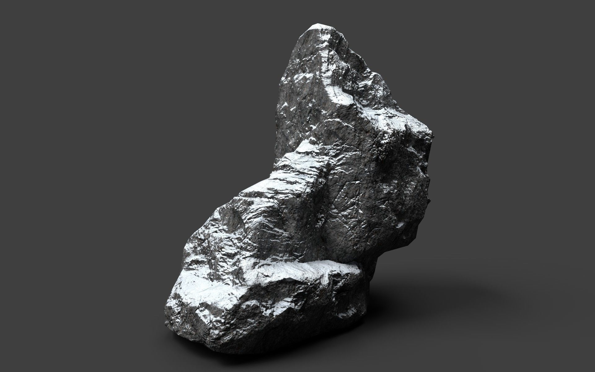 Snowy Rock 4-2 Low-poly 3D model_1