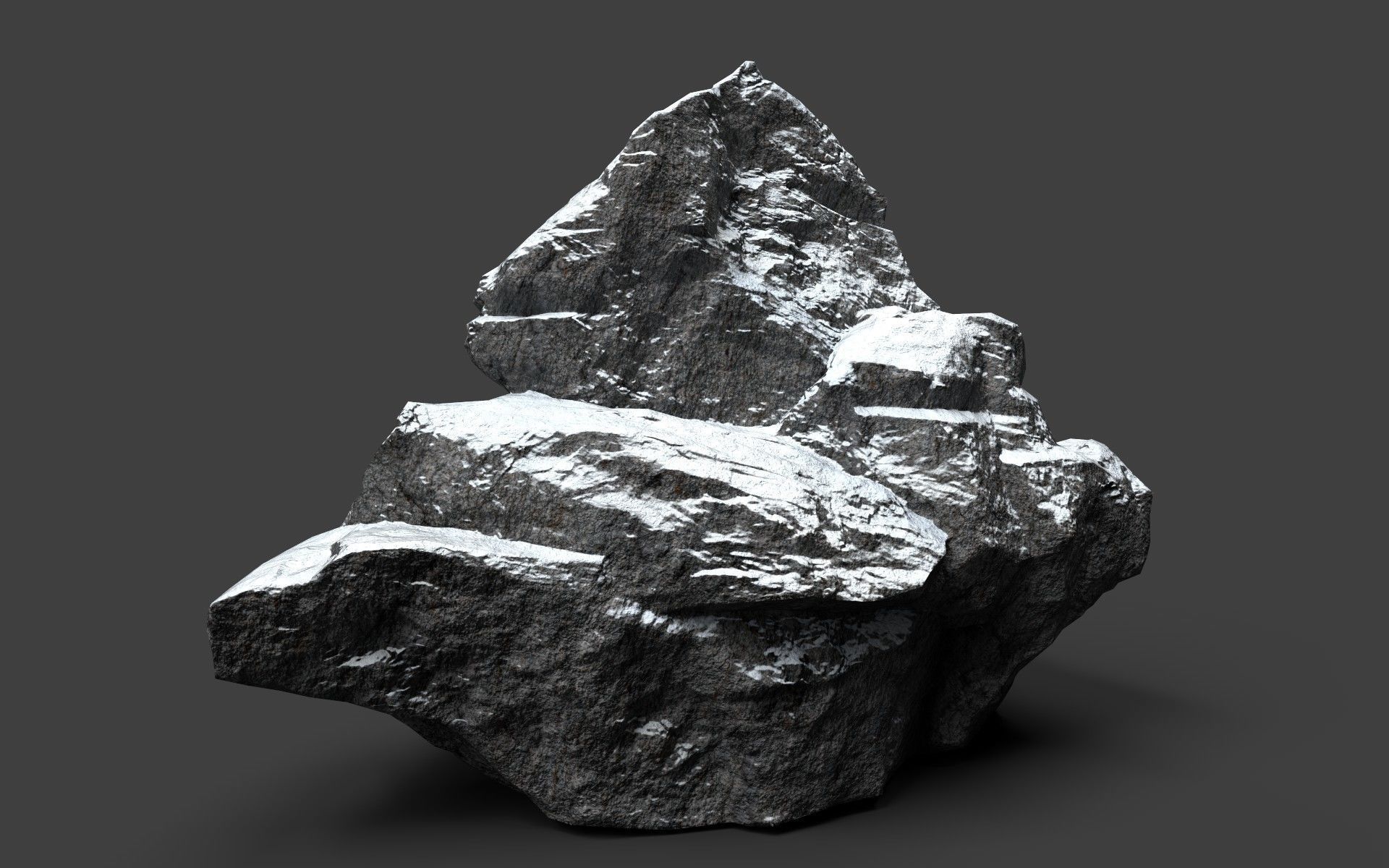 Snowy Rock 4-4 Low-poly 3D model_2