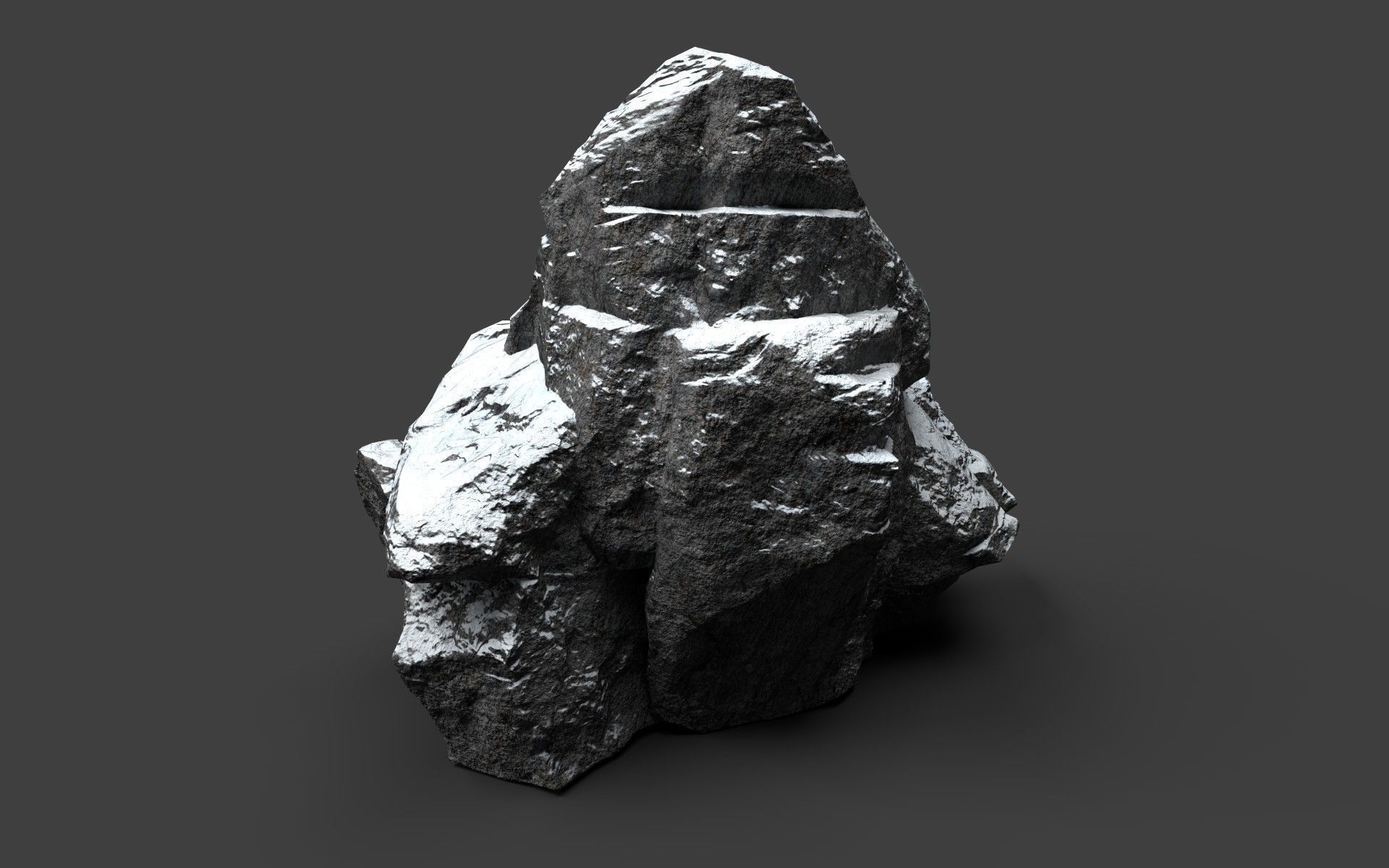 Snowy Rock 4-4 Low-poly 3D model_5