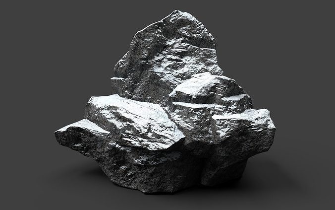 Snowy Rock 4-4 Low-poly 3D model