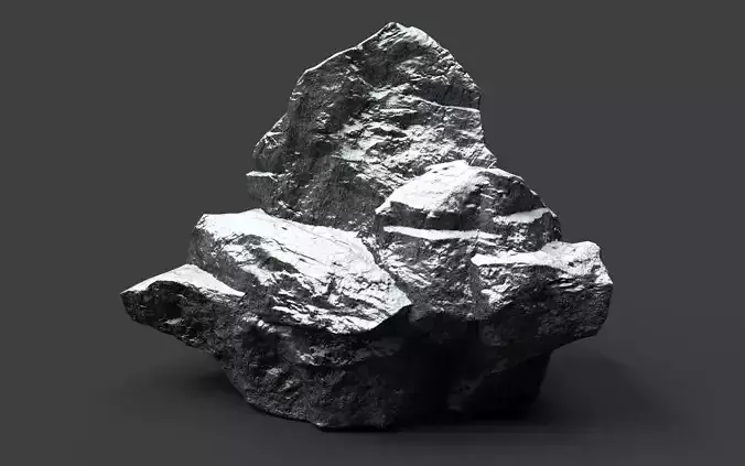 Snowy Rock 4-4 Low-poly 3D model