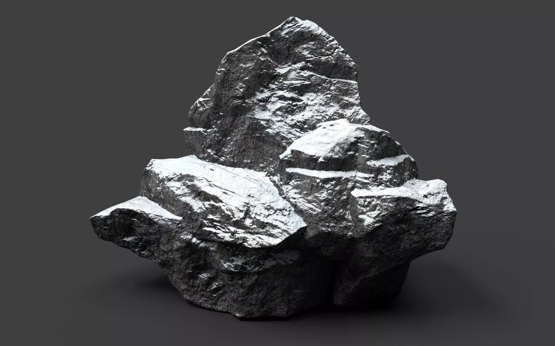 Snowy Rock 4-4 Low-poly 3D model_0