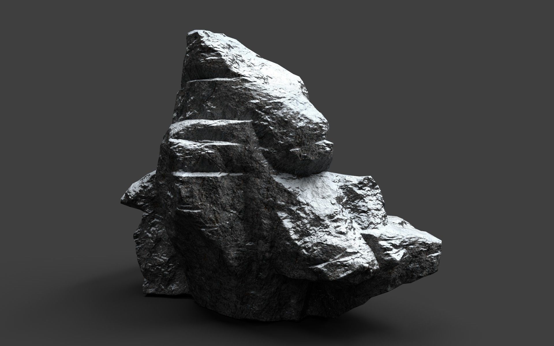 Snowy Rock 4-4 Low-poly 3D model_3