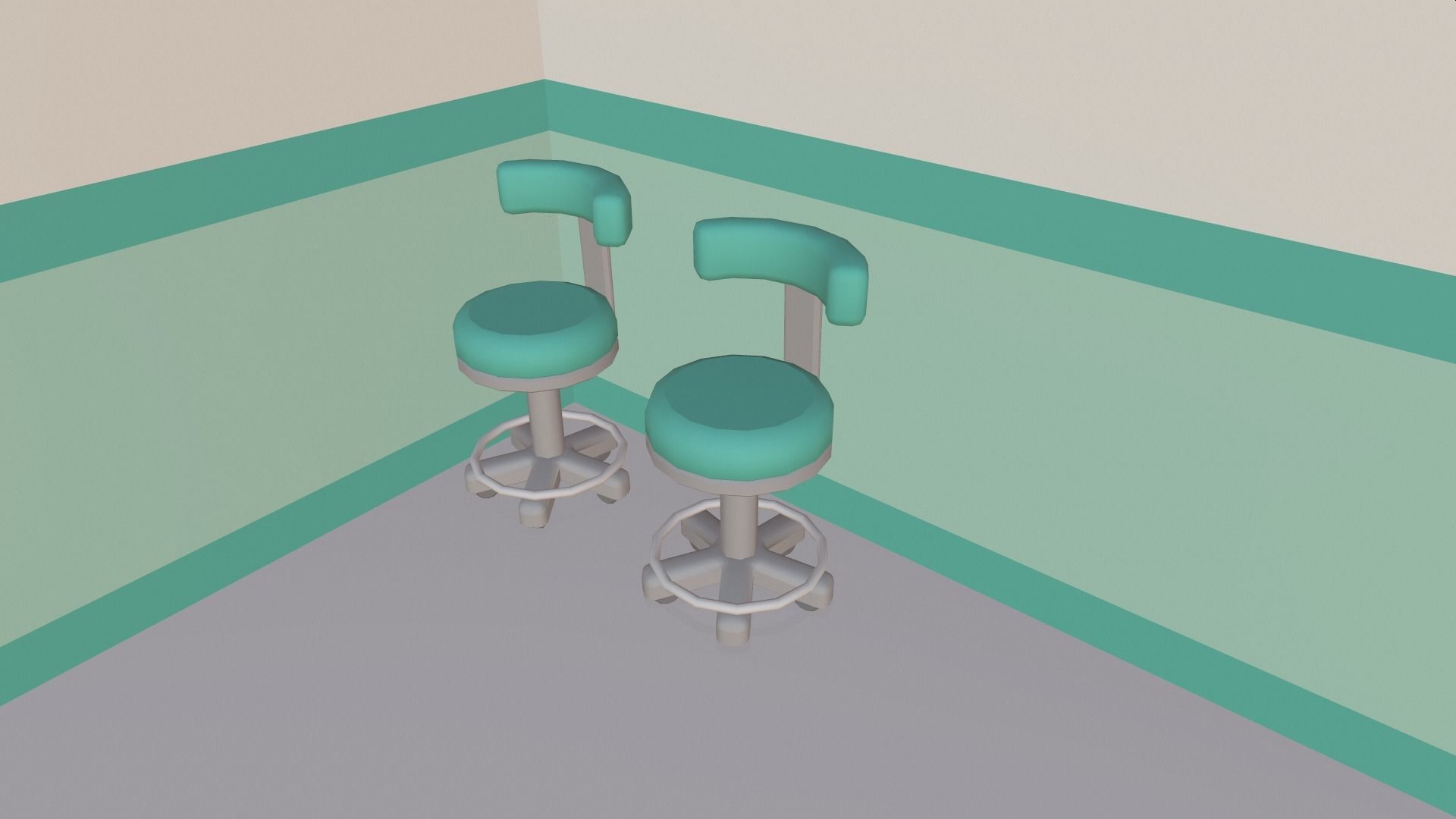 Cartoon operating room Low-poly 3D model_6